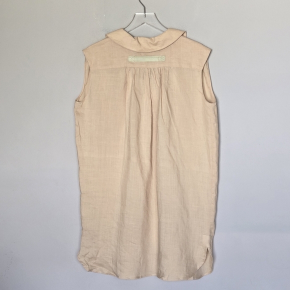 Anthropologie Irene's Story 100% Linen Sleeveless Boho Lagenlook Mini Dress L - Picture 7 of 8